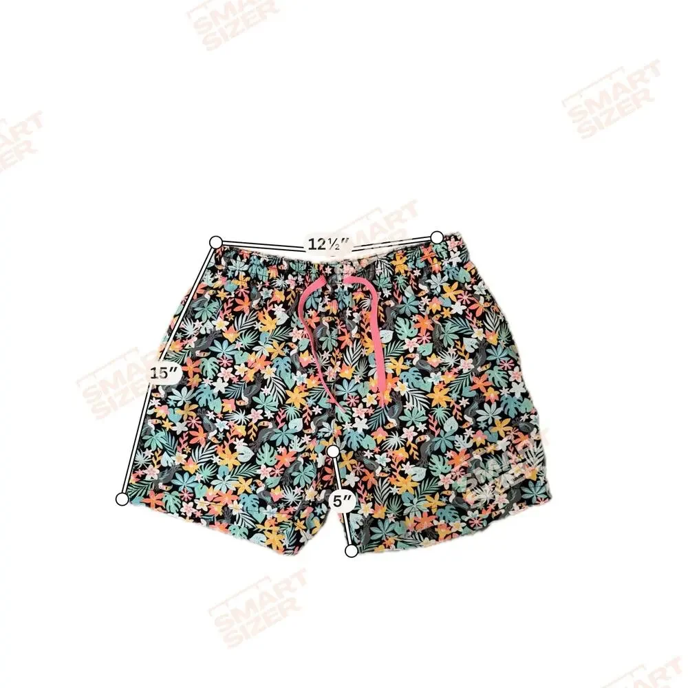 Chubbies The Bloomerangs Swim Trunks Men M Black Multi Beach Summer